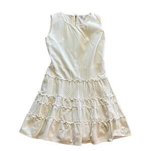 Red Valentino White Tiered Ruffle Fit & Flare Dress Womens 10